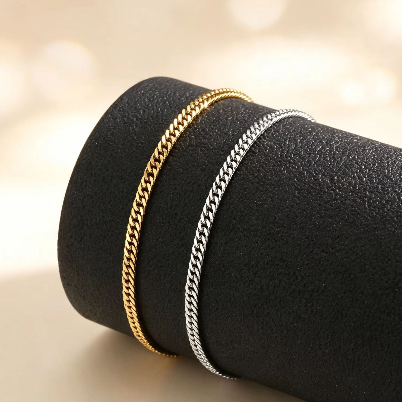 Jc Jewelry & Watches Photos - Bracelet de cheville cubain fin pour